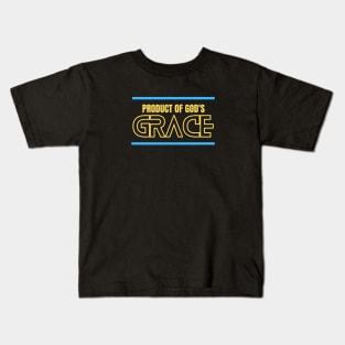 Product Of God's Grace | Christian Typography Kids T-Shirt